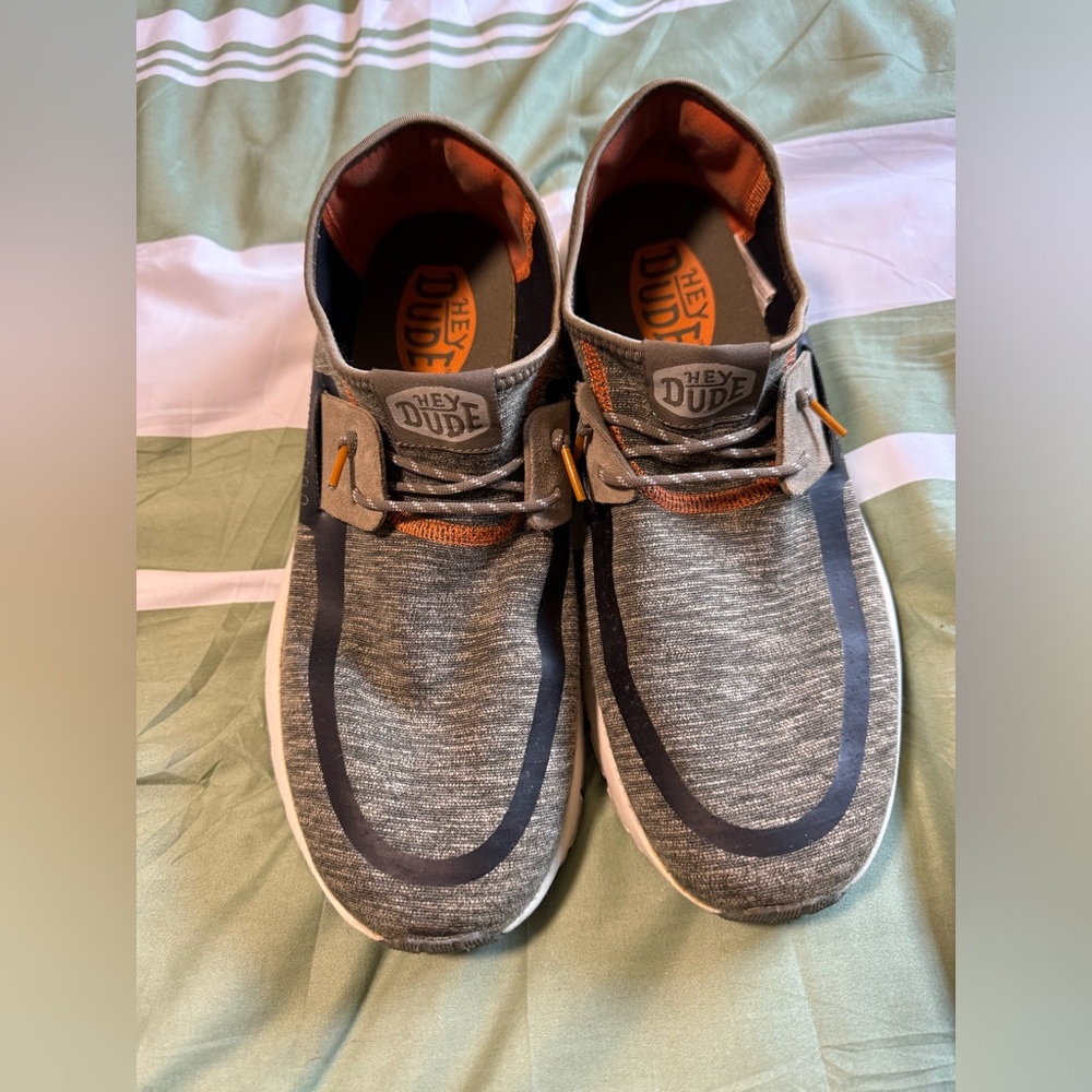 Hey Dude Gray and Orange Men's Shoes
